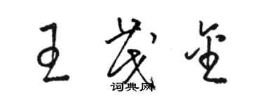 駱恆光王茂金草書個性簽名怎么寫