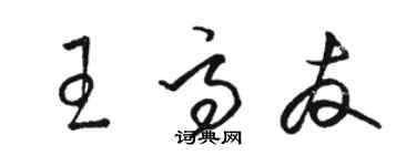 駱恆光王高友草書個性簽名怎么寫