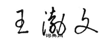 駱恆光王渤文草書個性簽名怎么寫