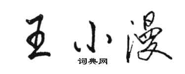 駱恆光王小漫行書個性簽名怎么寫