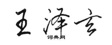 駱恆光王澤玄行書個性簽名怎么寫