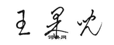 駱恆光王果兒草書個性簽名怎么寫