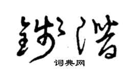 曾慶福錢潛草書個性簽名怎么寫