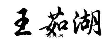 胡問遂王茹湖行書個性簽名怎么寫