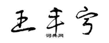 曾慶福王豐寧草書個性簽名怎么寫