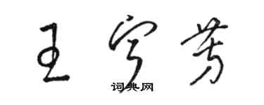 駱恆光王寧芳草書個性簽名怎么寫