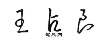 駱恆光王占良草書個性簽名怎么寫