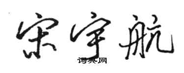 駱恆光宋宇航行書個性簽名怎么寫