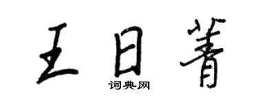 王正良王日菁行書個性簽名怎么寫