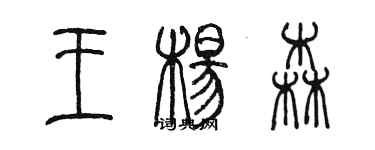 陳墨王楊森篆書個性簽名怎么寫