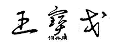 曾慶福王寶戈草書個性簽名怎么寫