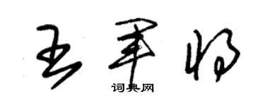朱錫榮王軍將草書個性簽名怎么寫