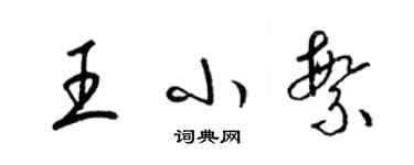 梁錦英王小繁草書個性簽名怎么寫