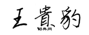 王正良王貴豹行書個性簽名怎么寫