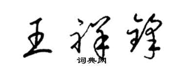 梁錦英王祥鋒草書個性簽名怎么寫