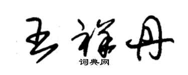 朱錫榮王祥丹草書個性簽名怎么寫