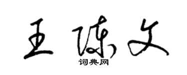 梁錦英王陳文草書個性簽名怎么寫