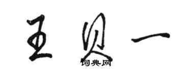 駱恆光王貝一行書個性簽名怎么寫