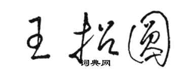 駱恆光王招圓草書個性簽名怎么寫