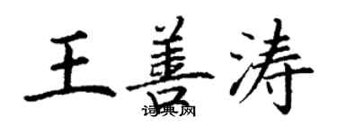 丁謙王善濤楷書個性簽名怎么寫