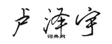 駱恆光盧澤宇行書個性簽名怎么寫