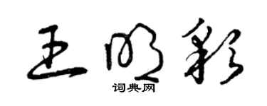 曾慶福王明彩草書個性簽名怎么寫