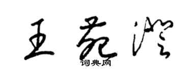 梁錦英王苑澄草書個性簽名怎么寫