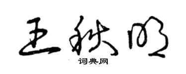 曾慶福王秋明草書個性簽名怎么寫