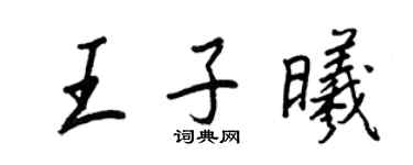 王正良王子曦行書個性簽名怎么寫