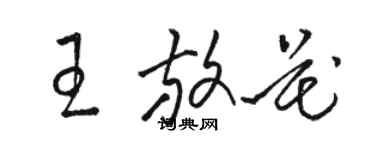 駱恆光王放花草書個性簽名怎么寫