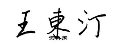 王正良王東汀行書個性簽名怎么寫