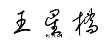 梁錦英王星橋草書個性簽名怎么寫