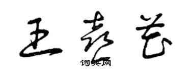 曾慶福王喜花草書個性簽名怎么寫