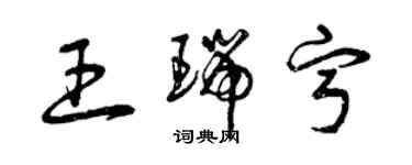 曾慶福王瑞寧草書個性簽名怎么寫