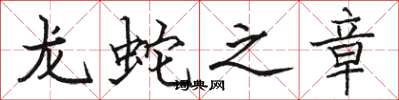 駱恆光龍蛇之章楷書怎么寫
