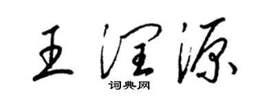 梁錦英王潤源草書個性簽名怎么寫