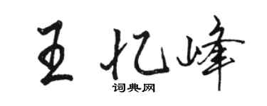 駱恆光王憶峰行書個性簽名怎么寫