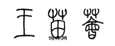 陳墨王苗薈篆書個性簽名怎么寫