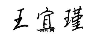 王正良王宜瑾行書個性簽名怎么寫