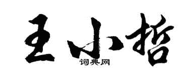 胡問遂王小哲行書個性簽名怎么寫