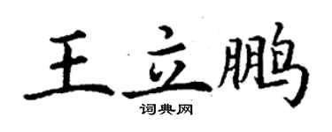 丁謙王立鵬楷書個性簽名怎么寫