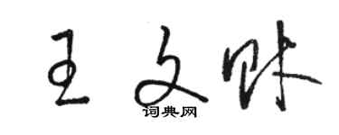 駱恆光王文財草書個性簽名怎么寫