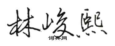駱恆光林峻熙行書個性簽名怎么寫