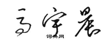 駱恆光馬宇晨草書個性簽名怎么寫