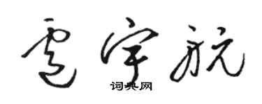 駱恆光盧宇航草書個性簽名怎么寫