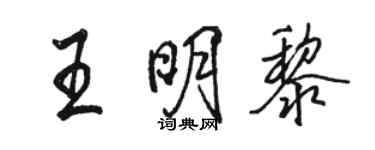 駱恆光王明黎行書個性簽名怎么寫