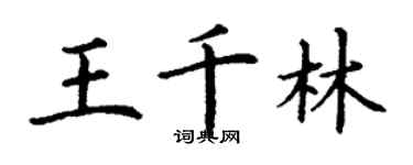 丁謙王千林楷書個性簽名怎么寫
