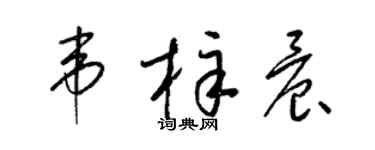 梁錦英韋梓晨草書個性簽名怎么寫