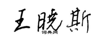 王正良王曉斯行書個性簽名怎么寫