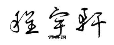 曾慶福程宇軒草書個性簽名怎么寫